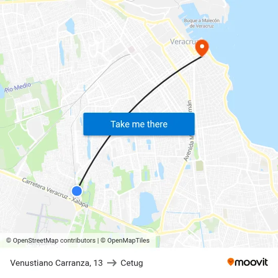 Venustiano Carranza, 13 to Cetug map