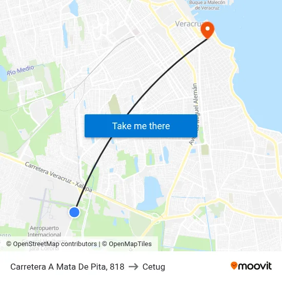 Carretera A Mata De Pita, 818 to Cetug map