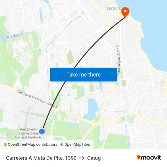 Carretera A Mata De Pita, 1390 to Cetug map