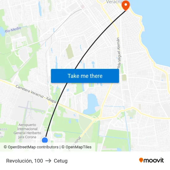 Revolución, 100 to Cetug map