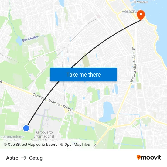 Astro to Cetug map