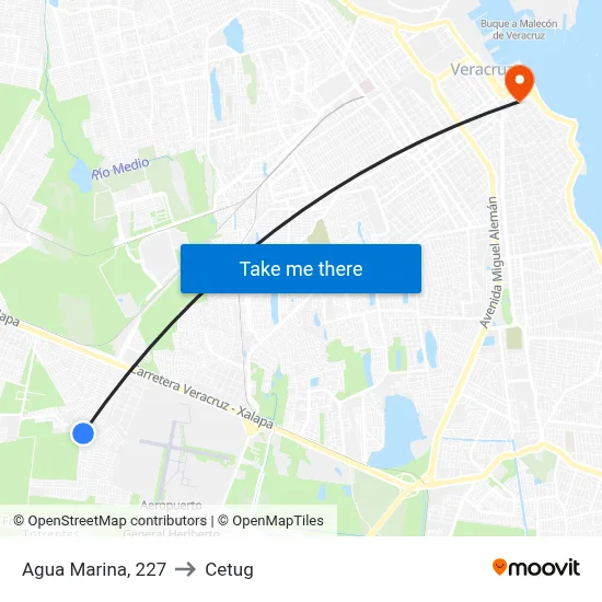 Agua Marina, 227 to Cetug map