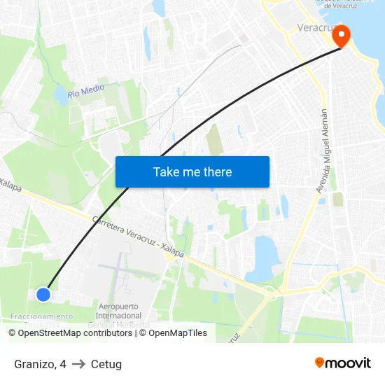 Granizo, 4 to Cetug map