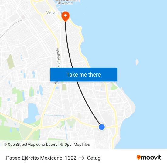 Paseo Ejército Mexicano, 1222 to Cetug map