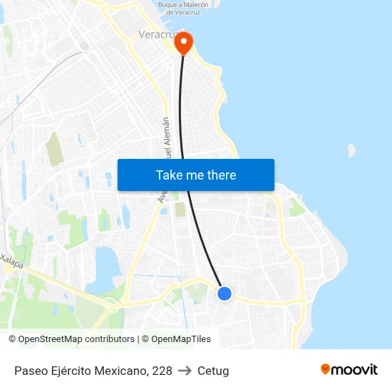 Paseo Ejército Mexicano, 228 to Cetug map