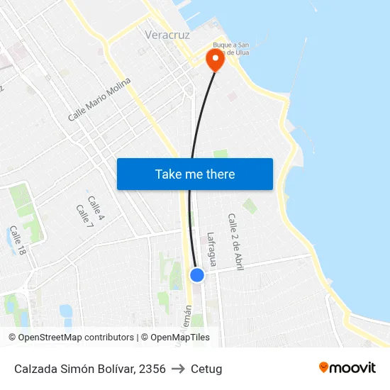 Calzada Simón Bolívar, 2356 to Cetug map