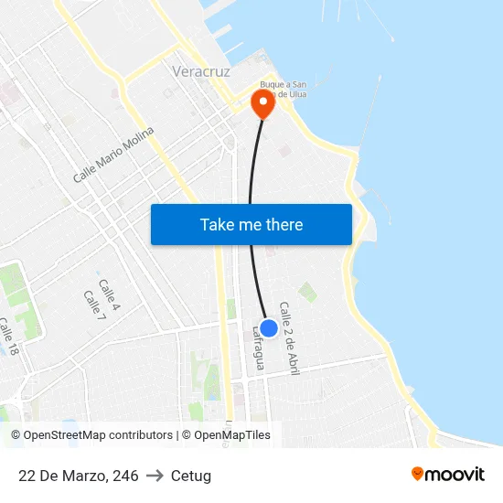 22 De Marzo, 246 to Cetug map