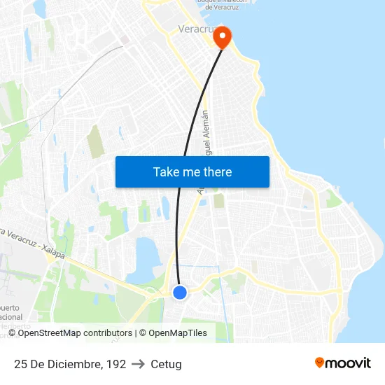 25 De Diciembre, 192 to Cetug map