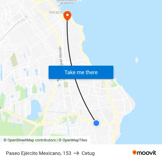 Paseo Ejército Mexicano, 153 to Cetug map