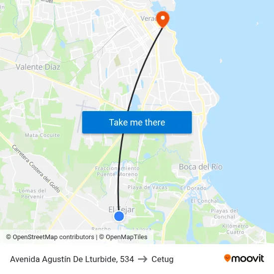 Avenida Agustín De Lturbide, 534 to Cetug map