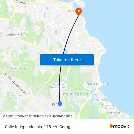 Calle Independencia, 175 to Cetug map