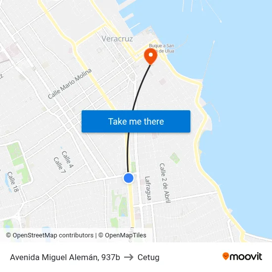 Avenida Miguel Alemán, 937b to Cetug map