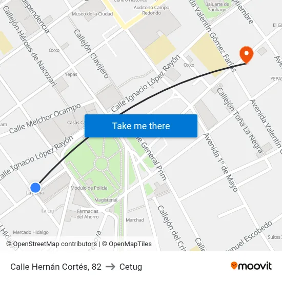 Calle Hernán Cortés, 82 to Cetug map