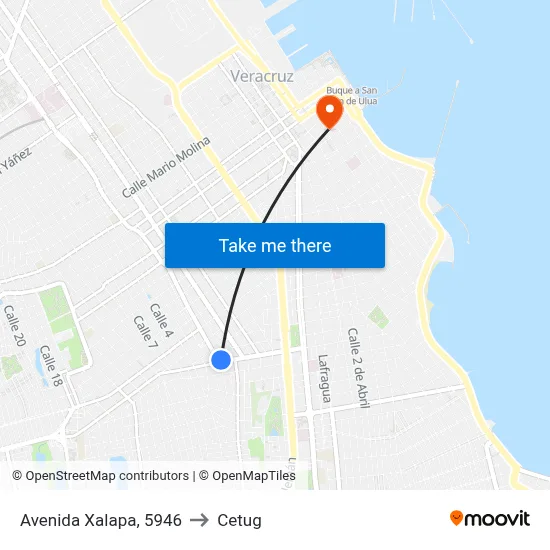 Avenida Xalapa, 5946 to Cetug map