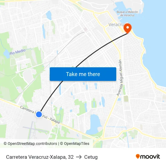 Carretera Veracruz-Xalapa, 32 to Cetug map