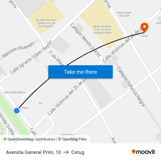 Avenida General Prim, 10 to Cetug map