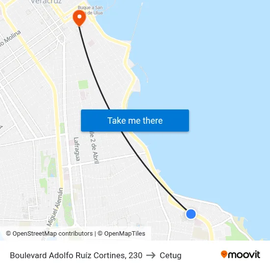 Boulevard Adolfo Ruíz Cortines, 230 to Cetug map