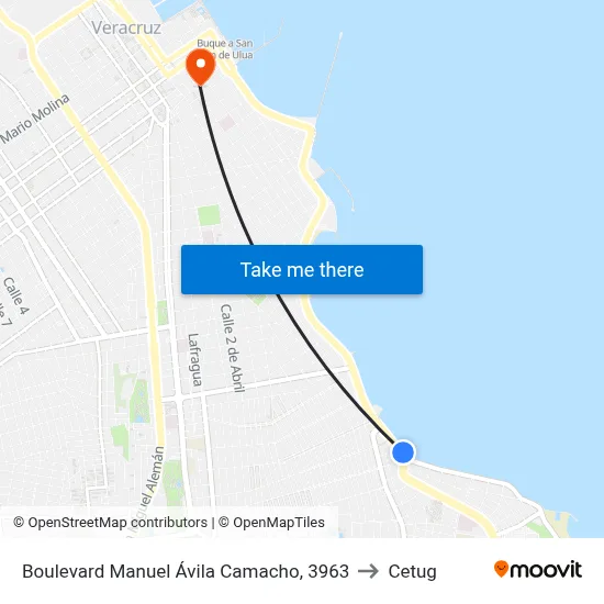 Boulevard Manuel Ávila Camacho, 3963 to Cetug map