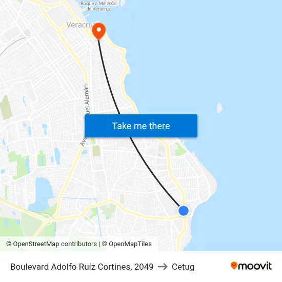 Boulevard Adolfo Ruíz Cortines, 2049 to Cetug map