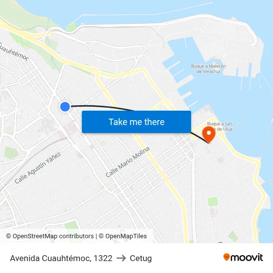 Avenida Cuauhtémoc, 1322 to Cetug map
