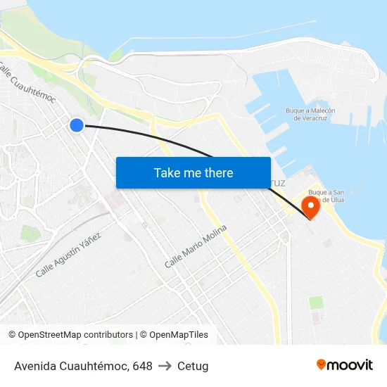 Avenida Cuauhtémoc, 648 to Cetug map