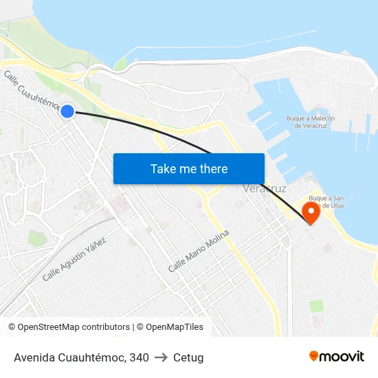 Avenida Cuauhtémoc, 340 to Cetug map
