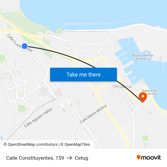 Calle Constituyentes, 159 to Cetug map