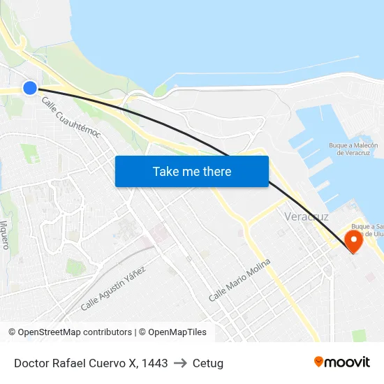 Doctor Rafael Cuervo X, 1443 to Cetug map