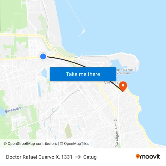 Doctor Rafael Cuervo X, 1331 to Cetug map