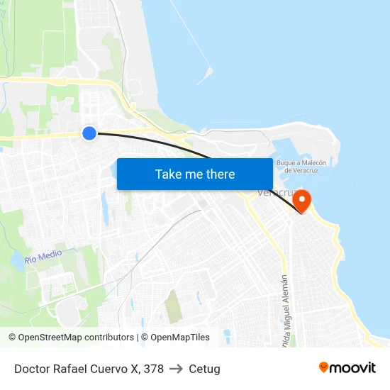 Doctor Rafael Cuervo X, 378 to Cetug map