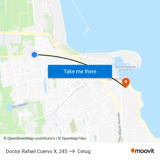 Doctor Rafael Cuervo X, 245 to Cetug map