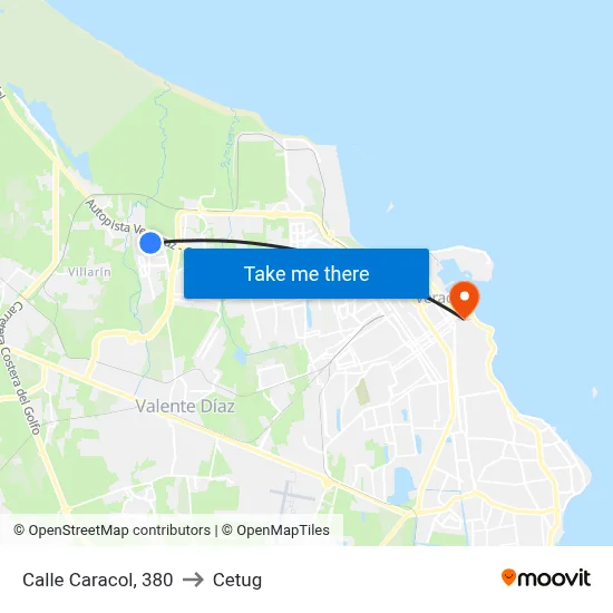 Calle Caracol, 380 to Cetug map
