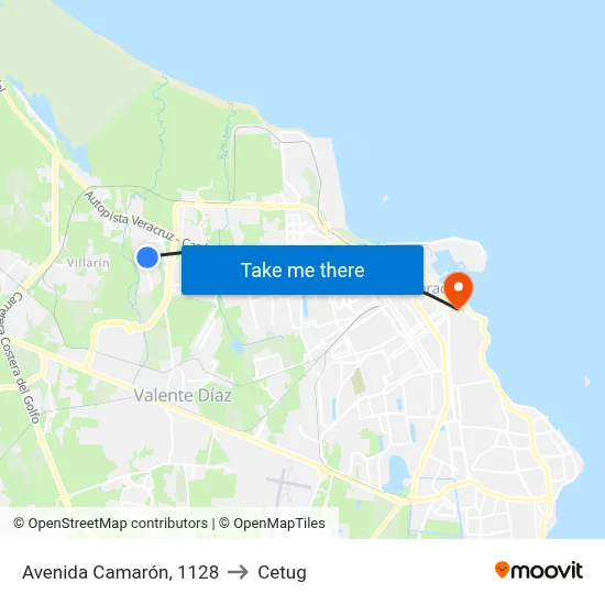 Avenida Camarón, 1128 to Cetug map