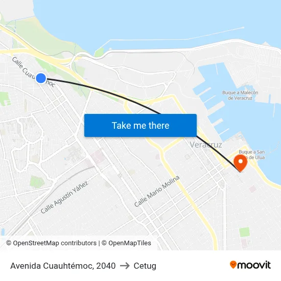Avenida Cuauhtémoc, 2040 to Cetug map