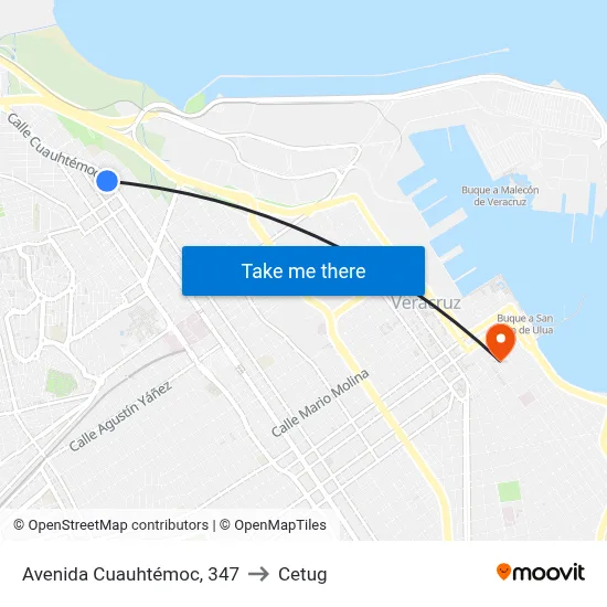 Avenida Cuauhtémoc, 347 to Cetug map