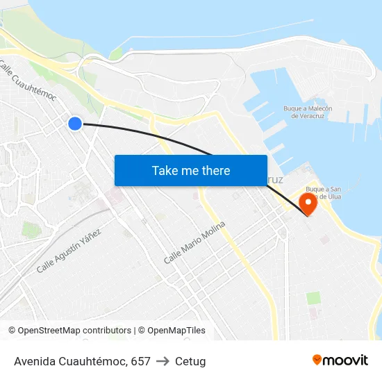 Avenida Cuauhtémoc, 657 to Cetug map