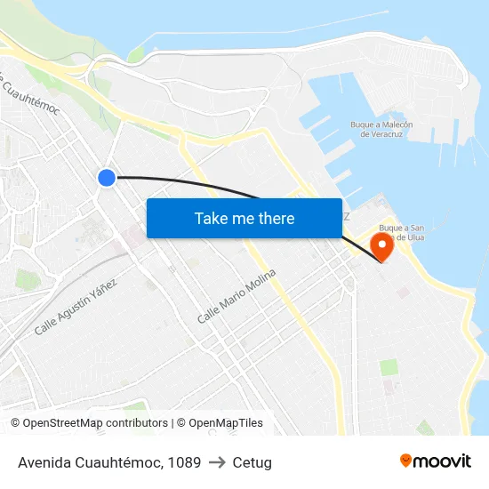 Avenida Cuauhtémoc, 1089 to Cetug map