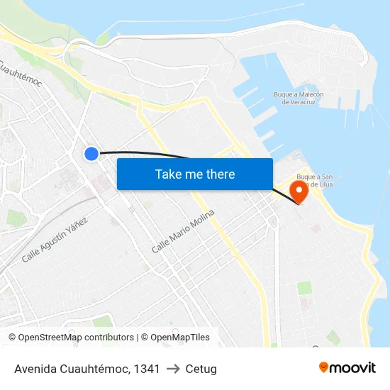 Avenida Cuauhtémoc, 1341 to Cetug map