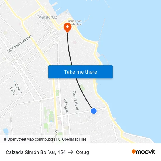 Calzada Simón Bolívar, 454 to Cetug map