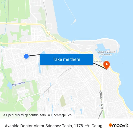 Avenida Doctor Victor Sánchez Tapia, 1178 to Cetug map