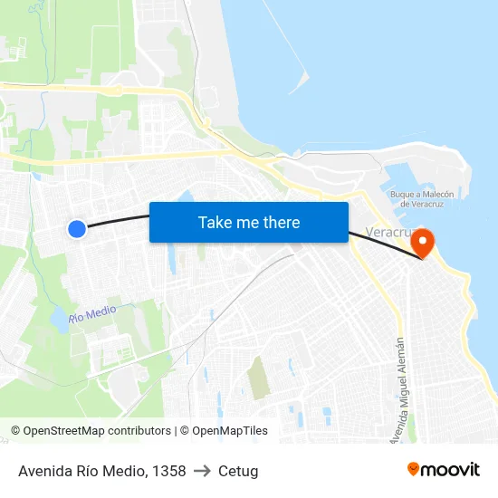 Avenida Río Medio, 1358 to Cetug map