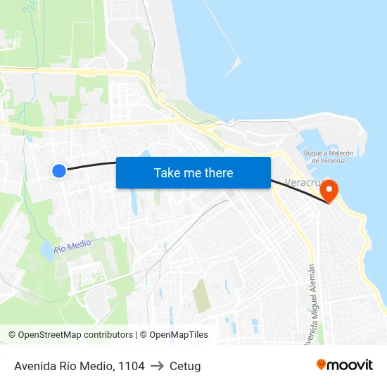 Avenida Río Medio, 1104 to Cetug map