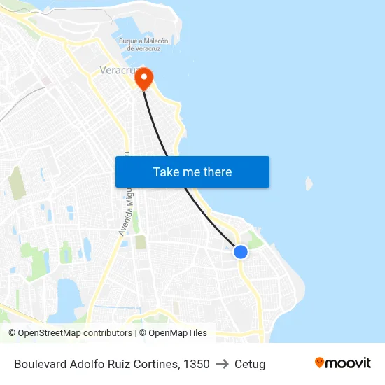 Boulevard Adolfo Ruíz Cortines, 1350 to Cetug map