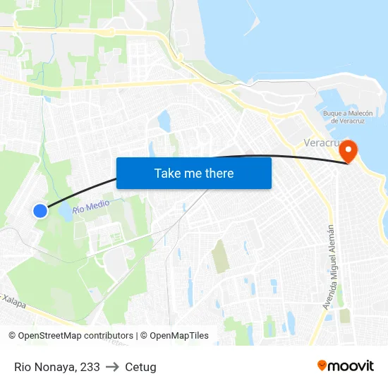Rio Nonaya, 233 to Cetug map