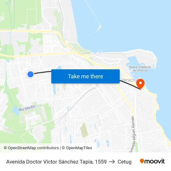 Avenida Doctor Victor Sánchez Tapia, 1559 to Cetug map
