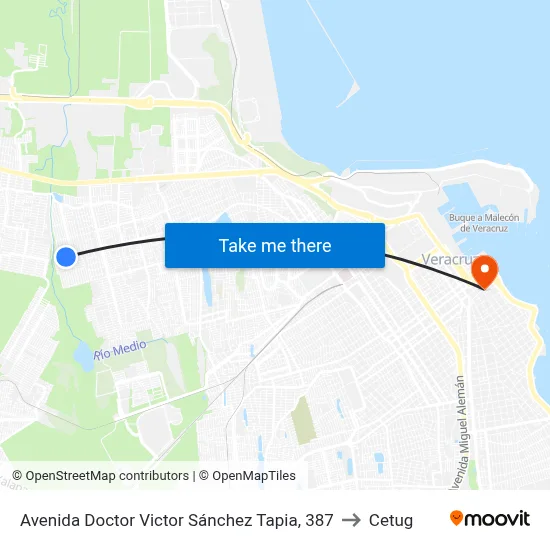 Avenida Doctor Victor Sánchez Tapia, 387 to Cetug map