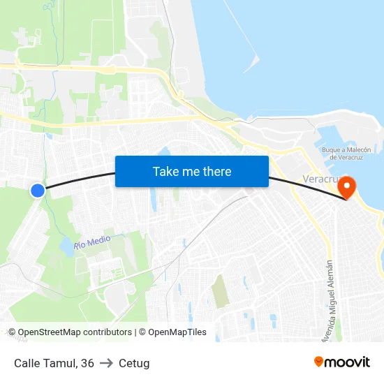 Calle Tamul, 36 to Cetug map
