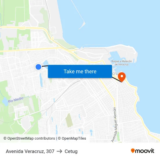Avenida Veracruz, 307 to Cetug map