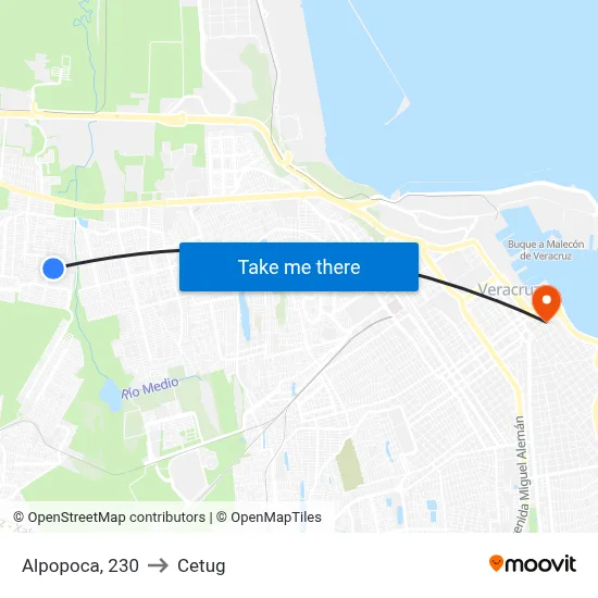 Alpopoca, 230 to Cetug map