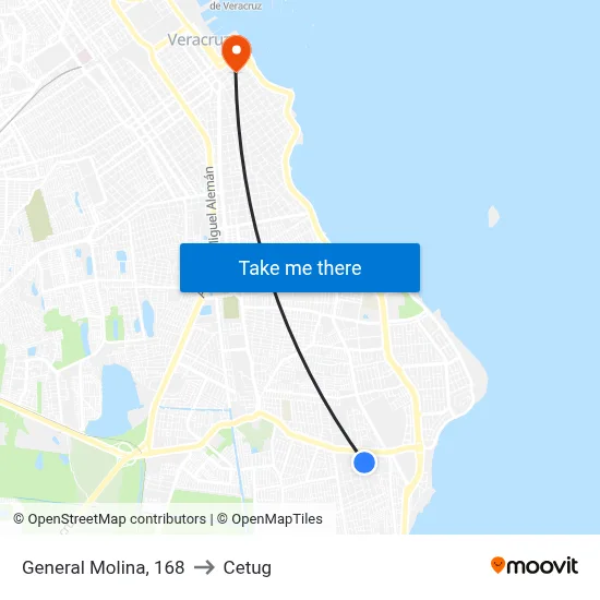 General Molina, 168 to Cetug map